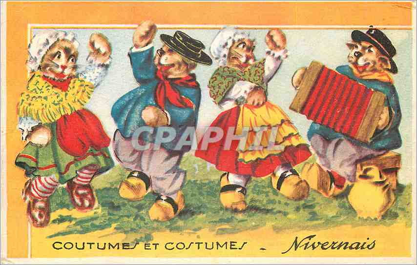 CPM Coutume et Costumes Nivernais Accordeon Folklore