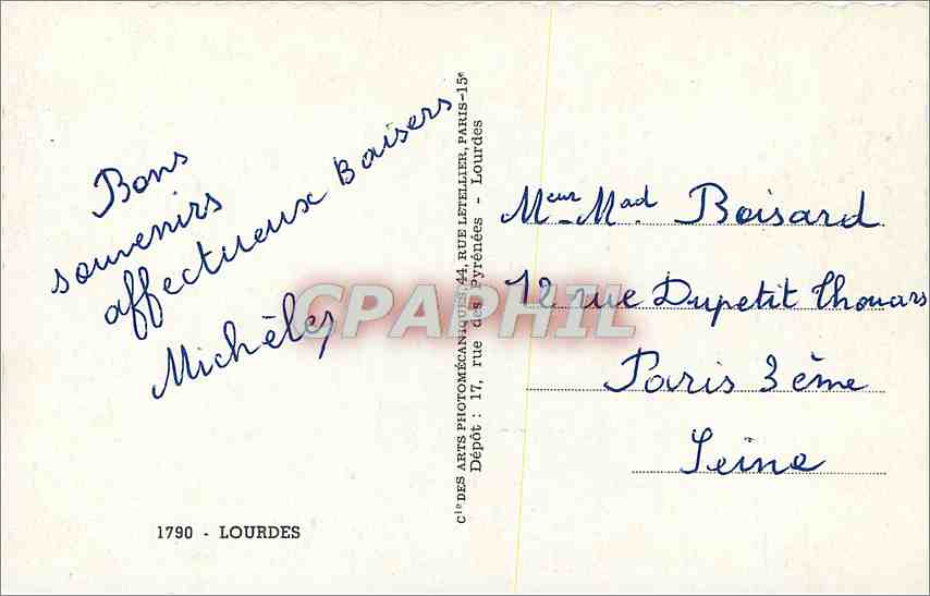 CPM Centenaire des Apparition Lourdes — Verso