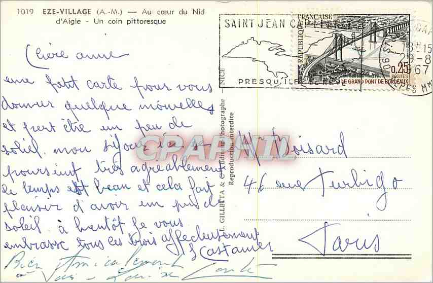 CPM Eze Village (A M)Au coeur du Nid d'Aigle un coin pittoresque — Rückseite