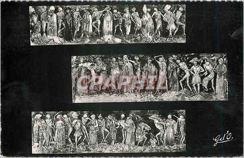 La Danse Macabre — Fresque de l'Abbaye Saint-Robert — Photo-Édition G. de Pillargues