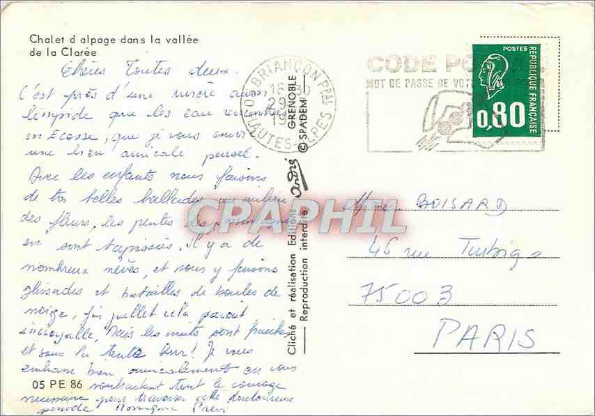 CPM Chalet d'alpage dans la vallee de la claree — Rückseite