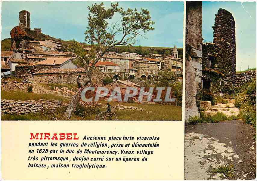 CPM Les Vieux Village Ardechois Mirabel