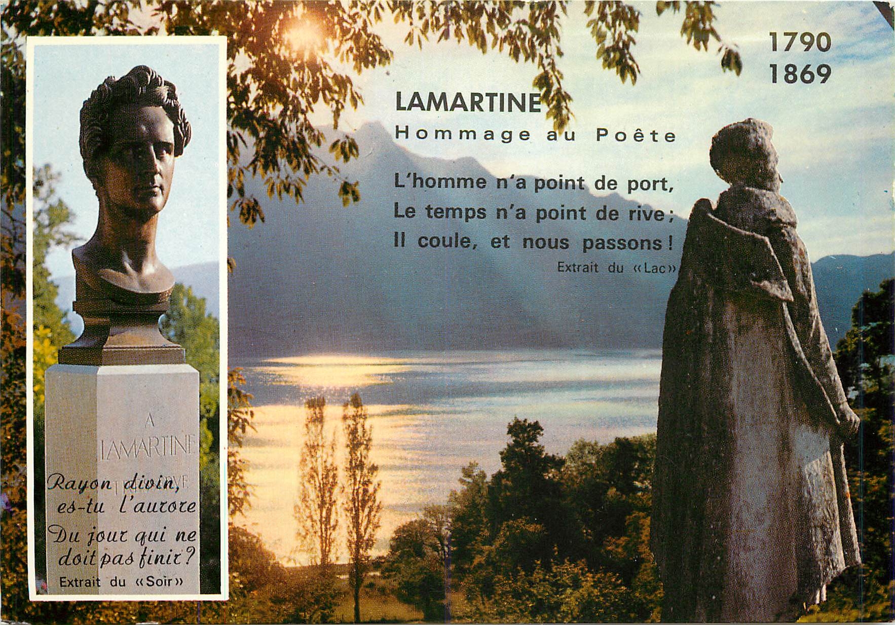 CPM Aix les Bains lac du Bourget Lamartine (1790 1869) Hommage au Poete