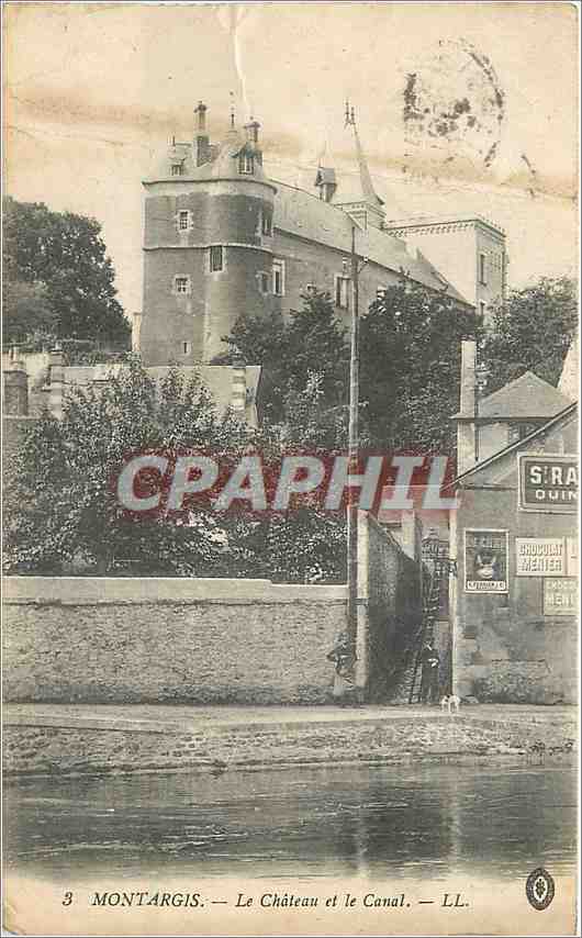 CPM Montargis le Chateau et le Canal