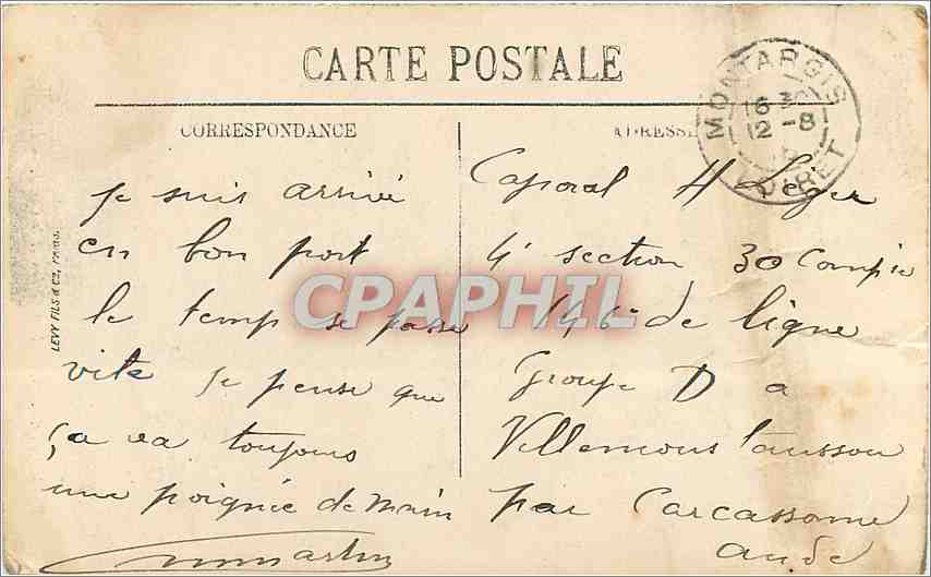 CPM Montargis le Chateau et le Canal — Rückseite