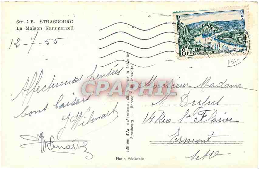 CPM Strasbourg La Maison Kammerzell — Rückseite