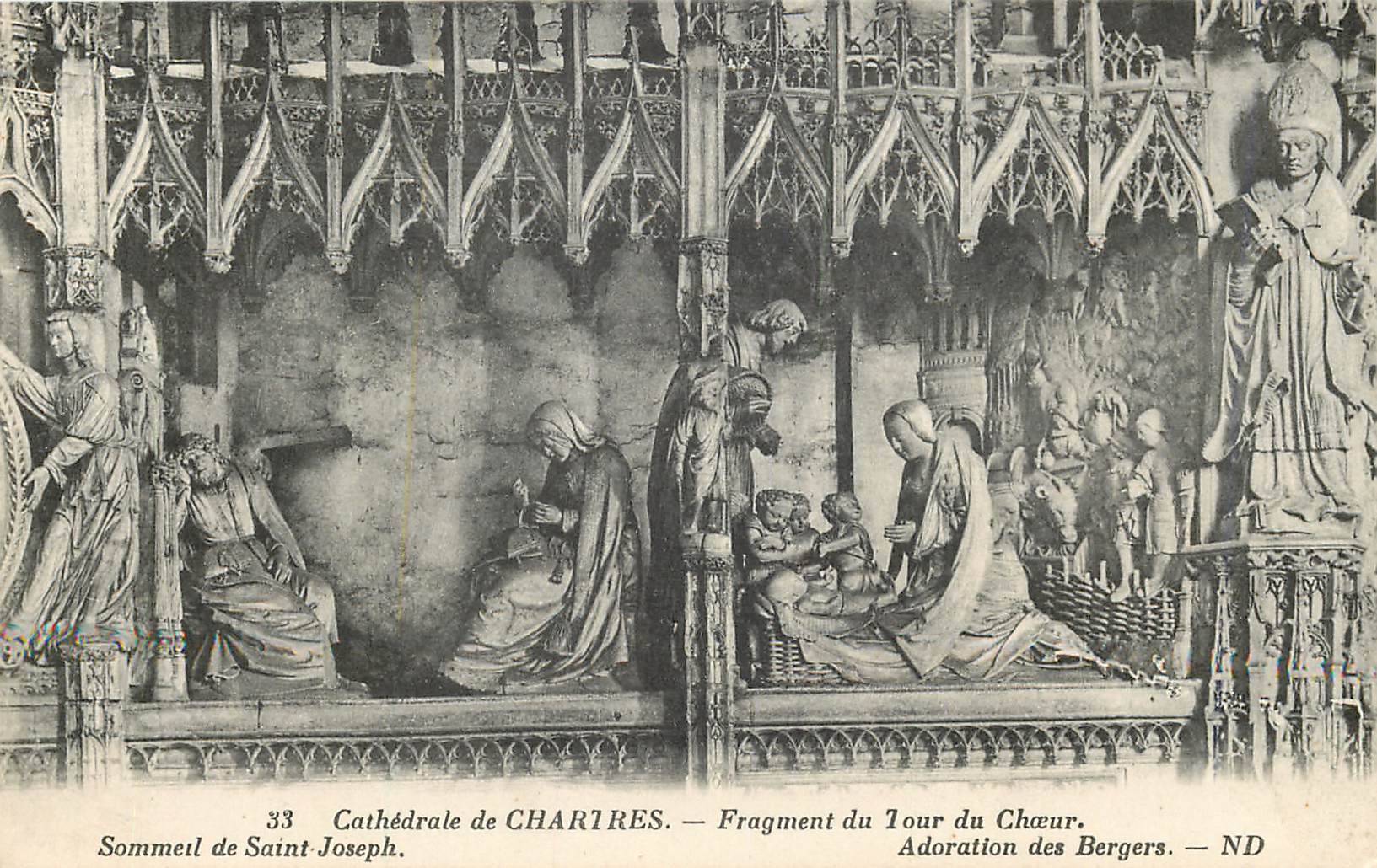 CPA Cathedrale de Chartres Fragment du Tour du Choeur Adoration des Bergers