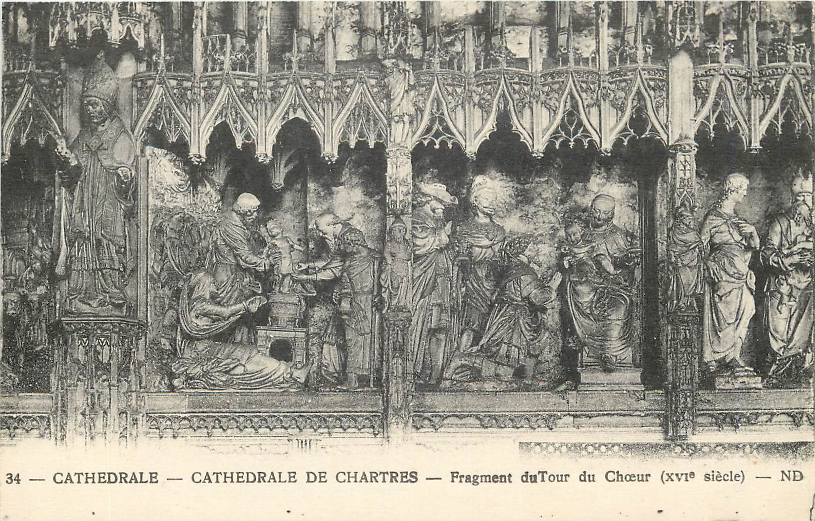CPA Cathedrale de Chartres Fragment du Tour du Choeur (XVIQe s)