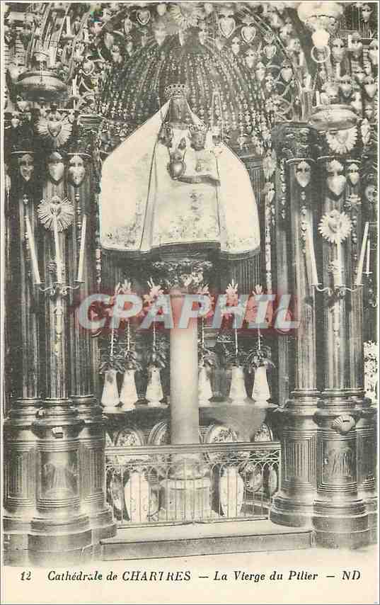 CPA Cathedrale de Chartres La Vierge du Pillier