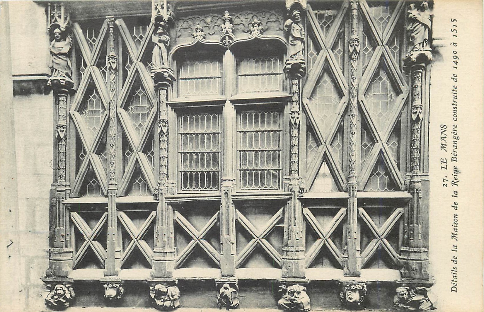 CPA Le Mans Detail de la Maison de la Reine Berandere construite de 1490