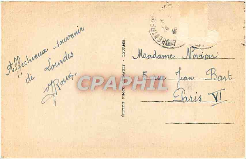 CPA Lourdes La Basilique et le Calvaire Breton — Verso