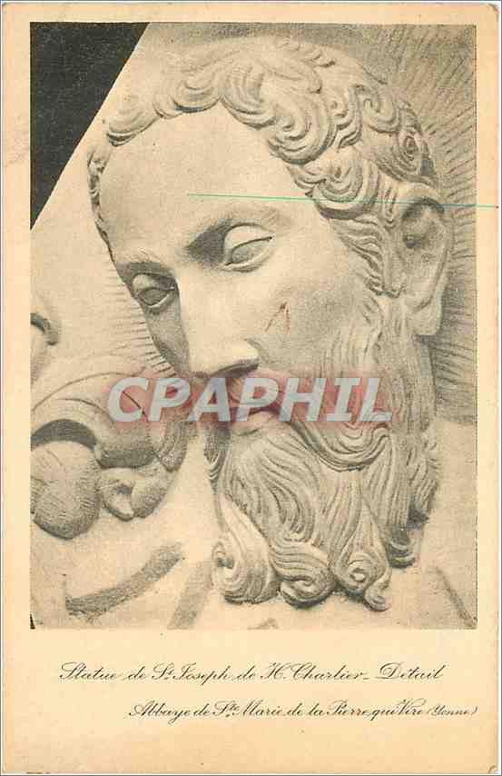CPM Statue de St Joseph de H Hardier Detail Abbaye de H Marie de la Pierre Guitre (Yenne)
