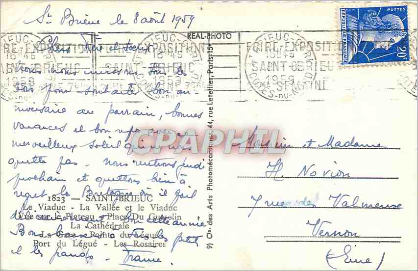 CPM Saint Brieuc Le Viaduc La Vallee et le Viaduc vue sur le Plateau — Rückseite