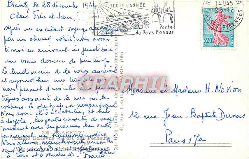 Vue aérienne de Biarritz — Port et promenade — Éditeur : (3) - Réal-Photo - de des Pêcheurs — Rückseite