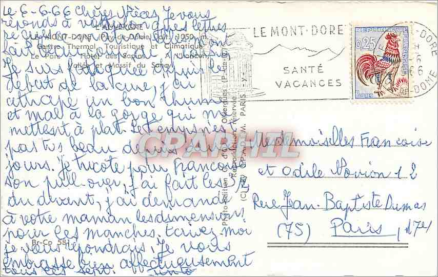 CPM L'Auvergne — Rückseite