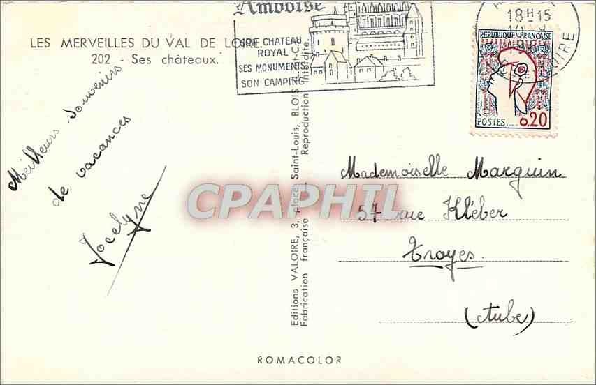 CPM Les Merveilles du Val de Loire ses Chateau — Rückseite