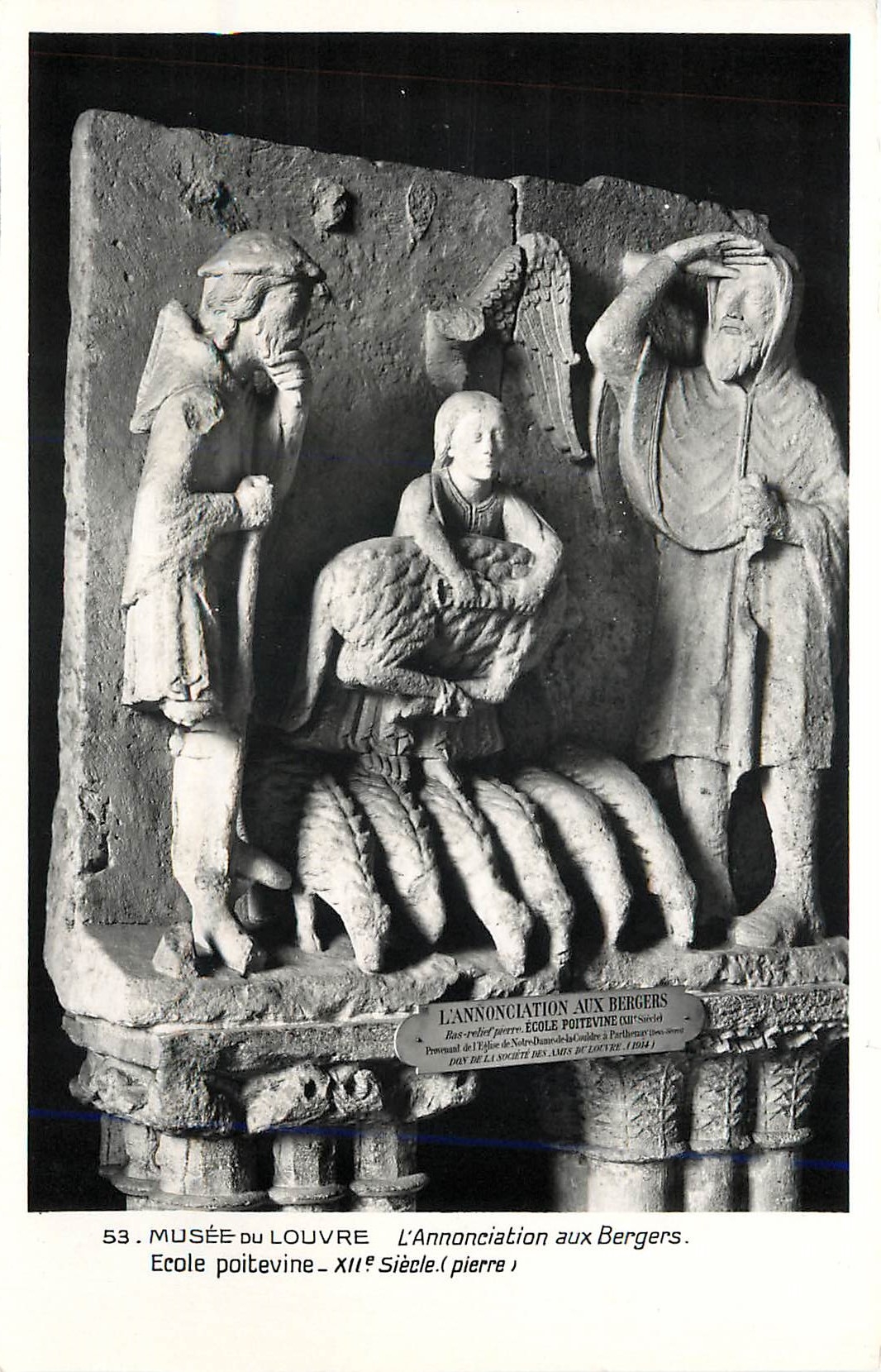 CPM Musee du Louvre l'Annonciation aux Bergers Ecole Poitevine XIIe s (pierre)