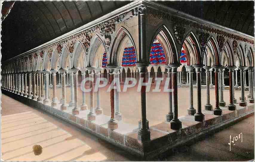 CPM Mont Saint Michel (Manche) Abbaye Galerie du Cloitre (XIIIe s)
