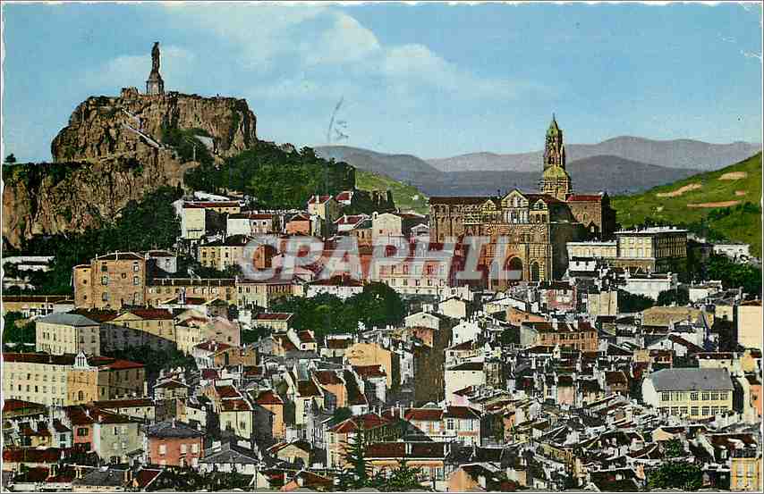 Le Puy-en-Velay — Vue générale sur la Cathédrale et le Rocher de la Vierge — C° des Arts Photo-Strasbourg