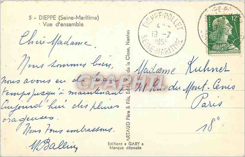 CPM Dieppe (S Mme) Vue d'ensemble — Rückseite