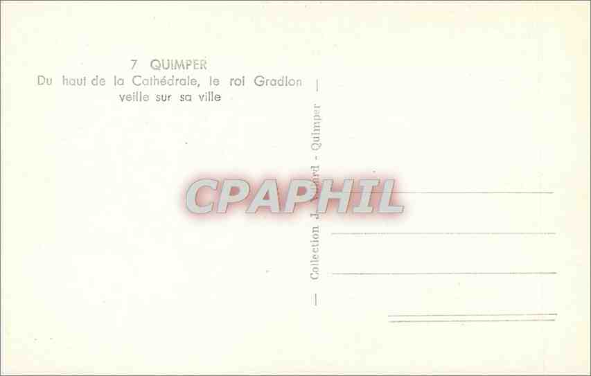 CPM Quimper du haut de la cathedrale le roi Gradion veille sur sa ville — Rückseite