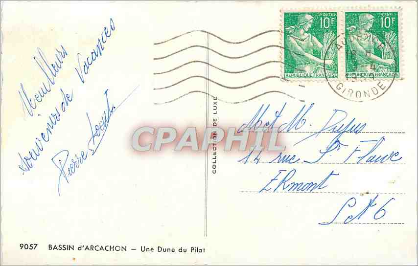 CPM Bassin d'Arcachon Une Dune du Pilat — Rückseite