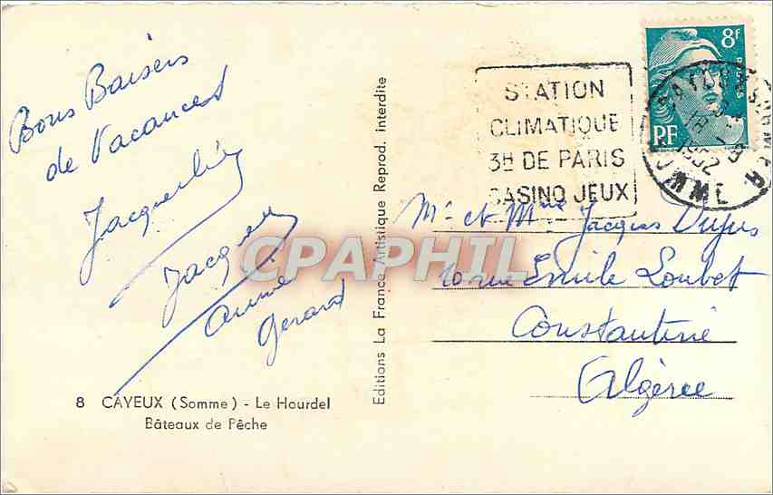 CPM Cayeux (Somme) Le Hourdel Bateau de Peche — Back