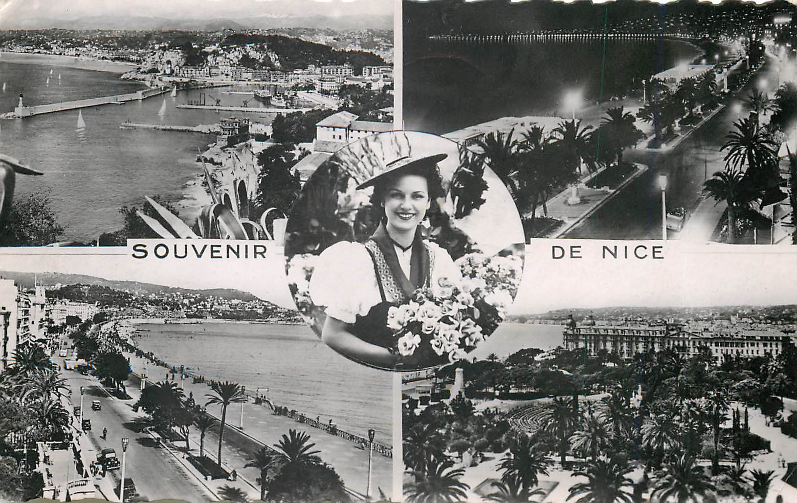 CPM Nice l'entree du Port la promenade des Angalis la nuit