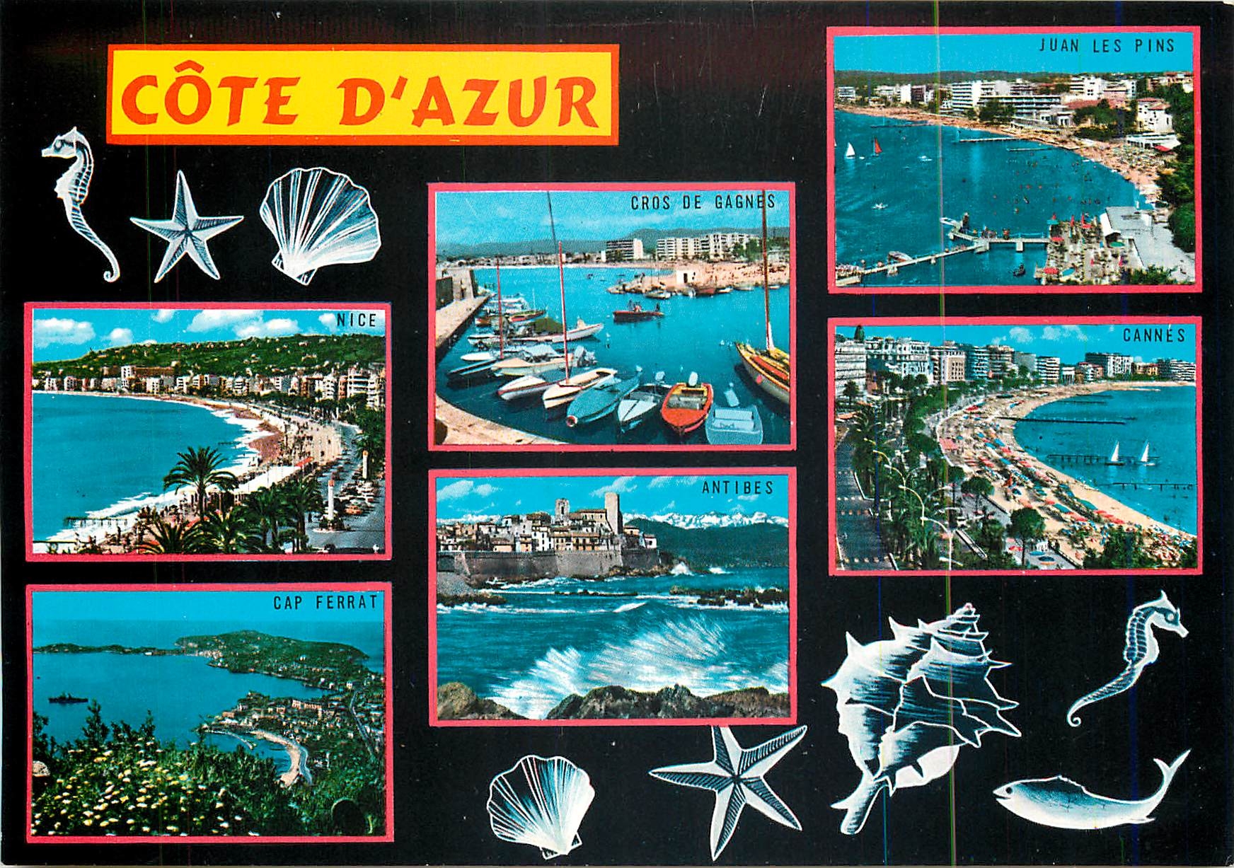 CPM Cote d'Azur Nice Cros de Gagnes Juan les Pins Cap Ferrat Cannes