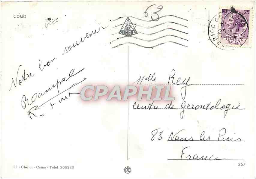CPM Como Souvenir — Rückseite
