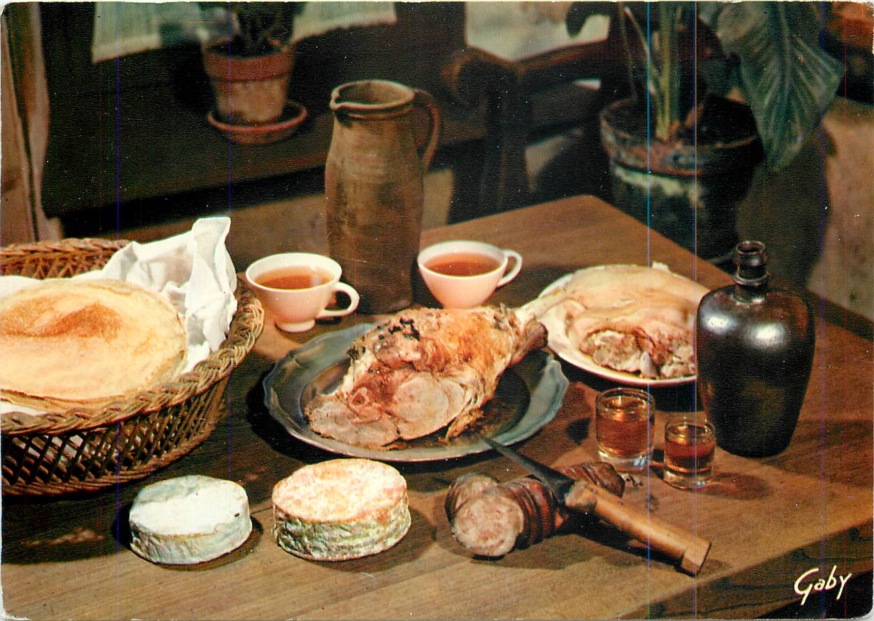 CPM La Normandie Gastronomique Specialites normandes Galette de sarrazin gigol