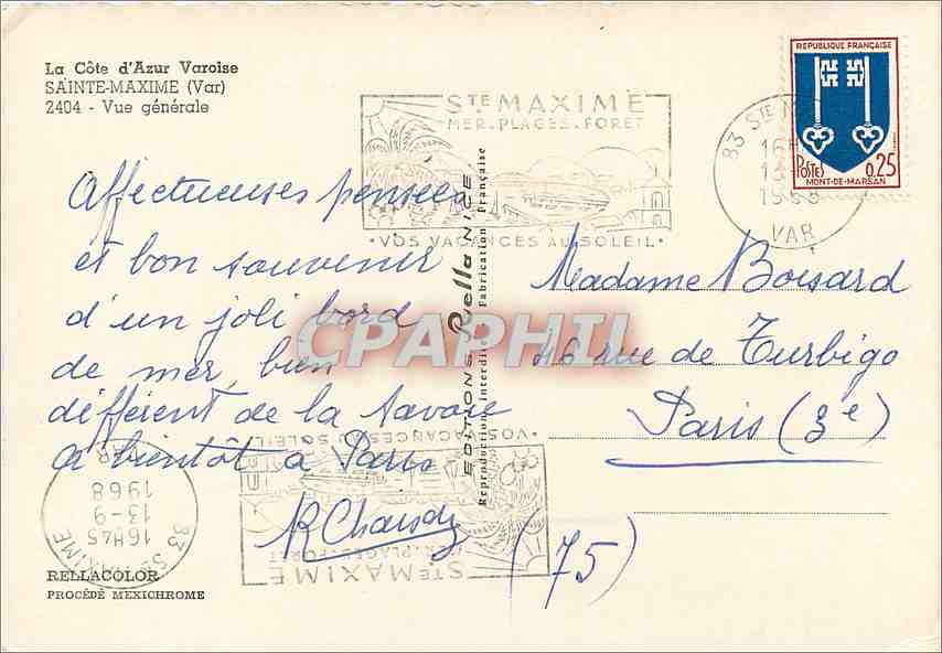 CPM La Cote d'Azur Varoise Sainte Maxime (Var) Vue generale — Rückseite