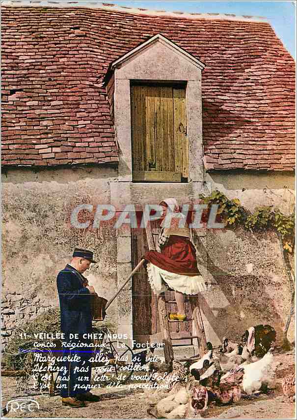 CPM Cliche realise avec le concours du groupe Folklorique les Trois Trefles du Buzancais