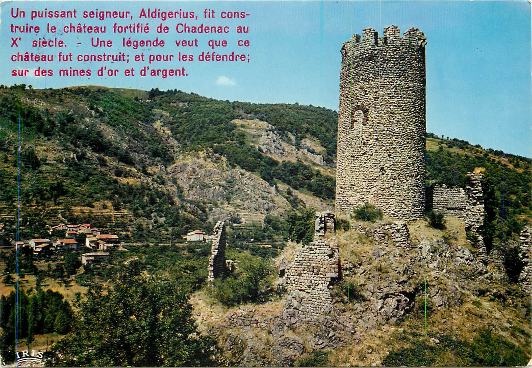 CPM Ardeche Pittoresque Haute Vallee de l'Ardeche ruines du chateau feodal de Chadenac