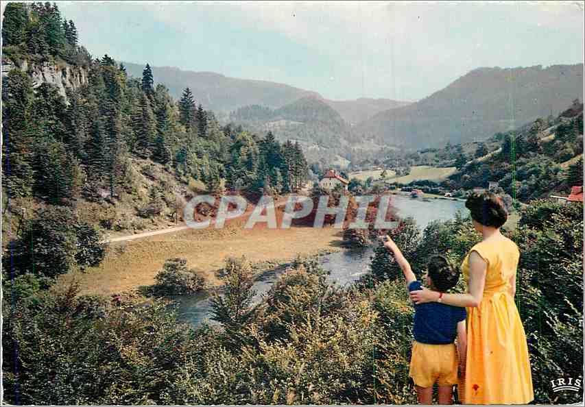 CPM La Franche Comte Pittoresque Frontiere Franco Suisse Le Doubs a Goumois