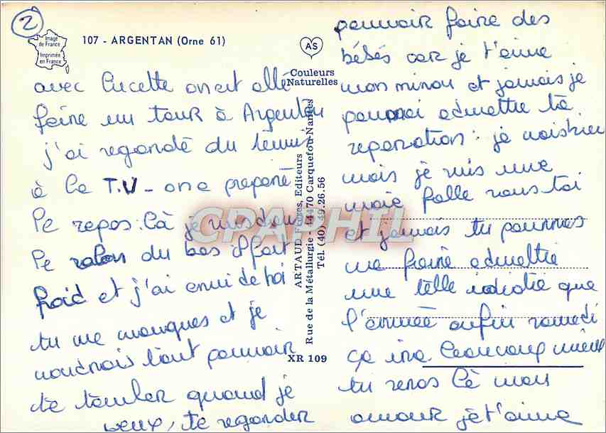 CPM Argentan (Orne) La place du monument aux morts Le jardin public Les bords de l'Orne — Rückseite