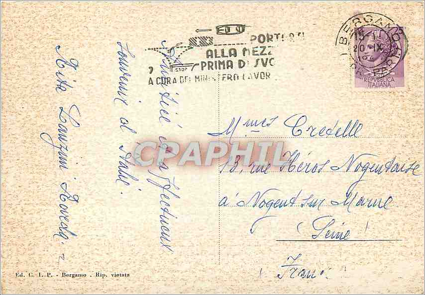CPM C I P Bergamo Rip Vietata — Rückseite