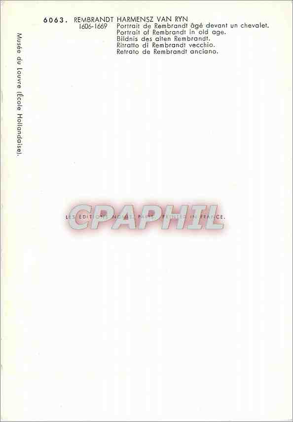 CPM Rembrandt Harmensz Van Ryn Portrait de Rembrandt age devant un chevalet — Back