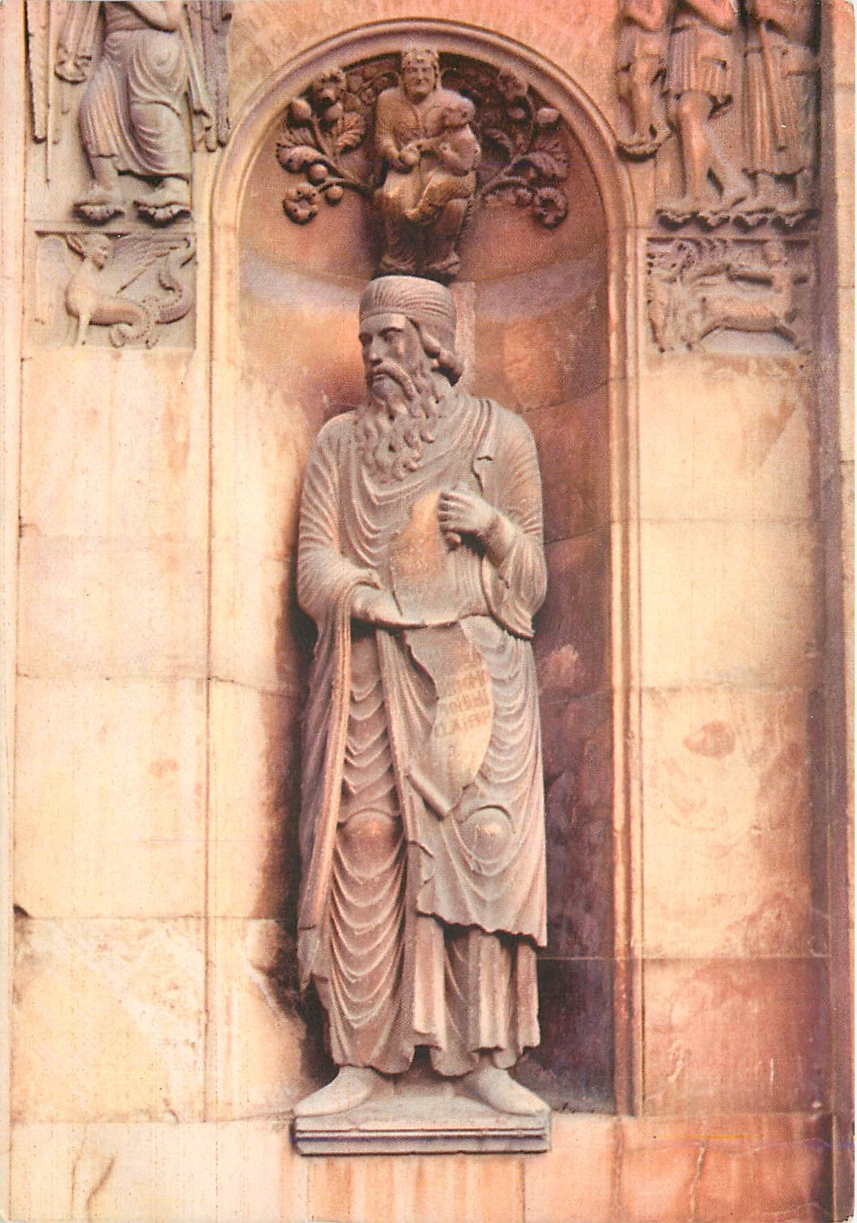 CPM Entre deux routes d'Italie Fidenza Porche de la cathedrale la Prophete Ezechiel