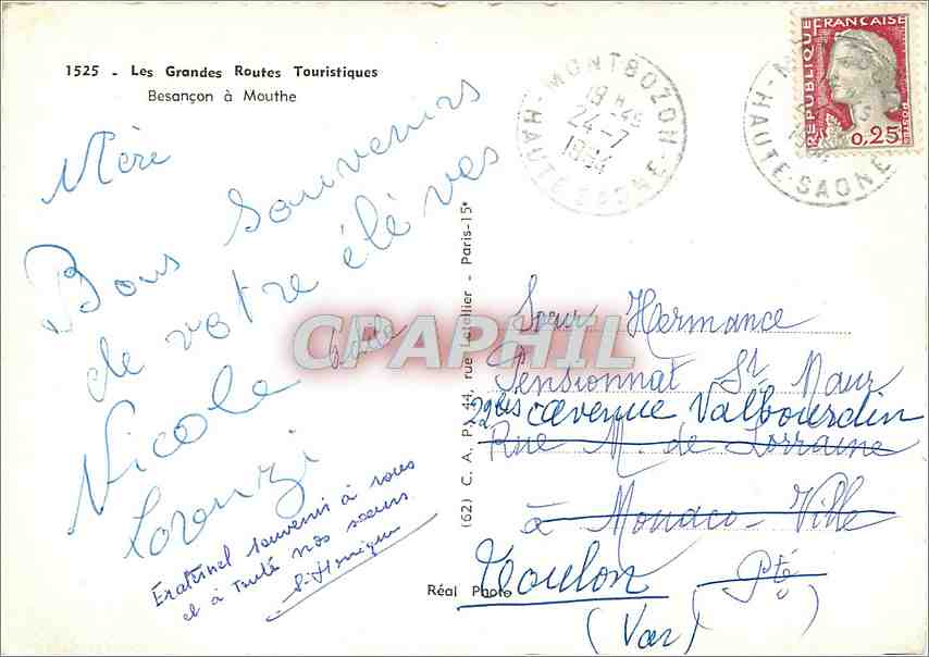 Die Großen Touristischen Routen — Besançon bis Mouthe — Nr. 67 — Rückseite