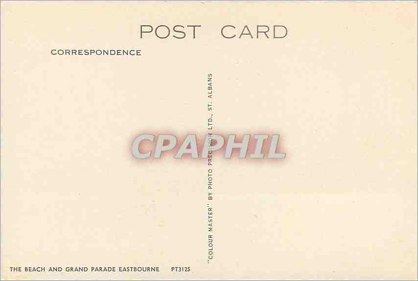 CPM The Beach end Grand Parade Eastbourne — Rückseite