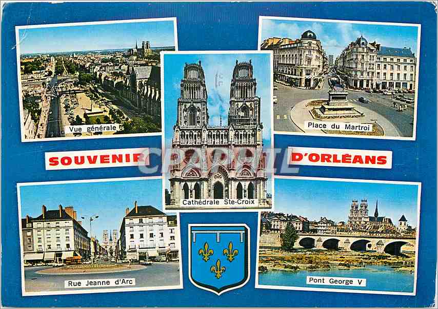 CPM Orleans (Loiret) Vue generale Place du Martroi Rue Jeanne d'Arc Pont George V