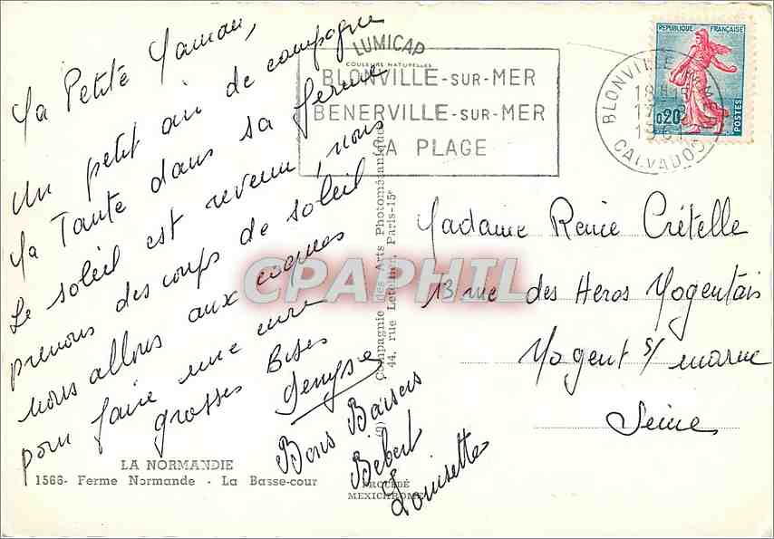 CPM La Normandie Ferme Normande La basse cour — Rückseite