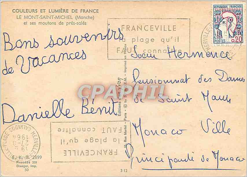 CPM Le Mont Saint Michel (Manche) et ses moutons de pres sales Moutons — Verso