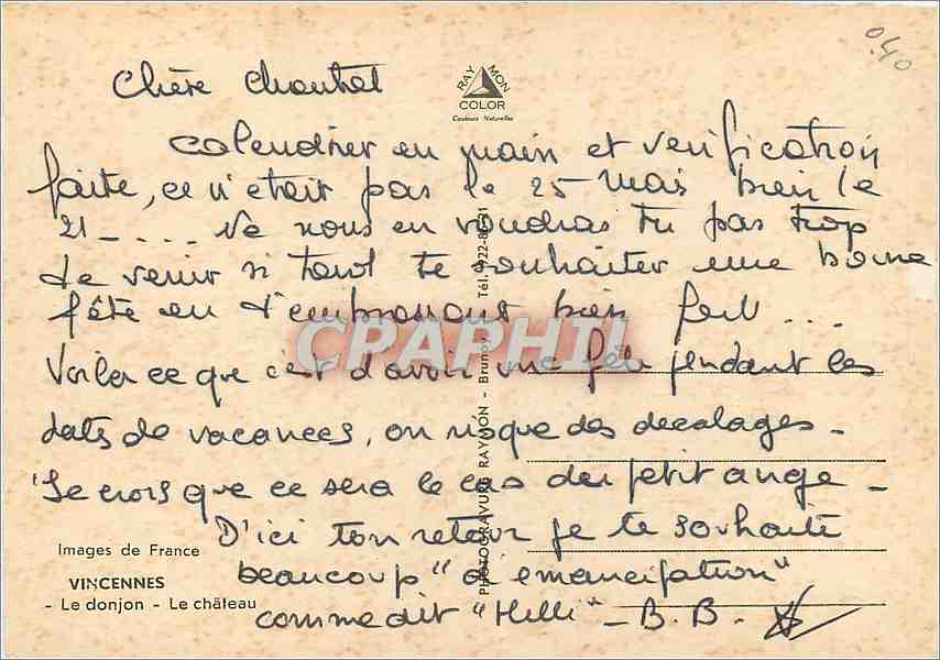 CPM Images de France Vincennes Le donjon le chateau — Verso