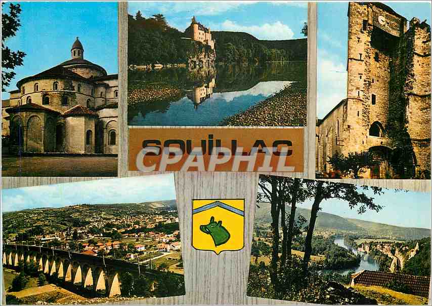 CPM Le Lot et ses Merveilles Souillac L'eglise abbatiale le chateau de la Treyne