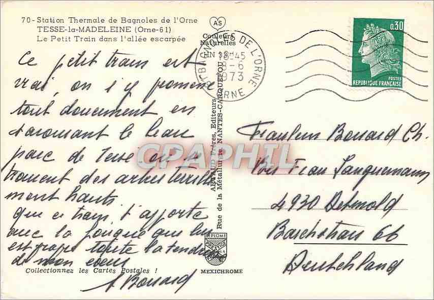 Kleiner Dampflokomotive — Thermalbad Bagnoles-de-l'Orne — Verlag AS — Rückseite
