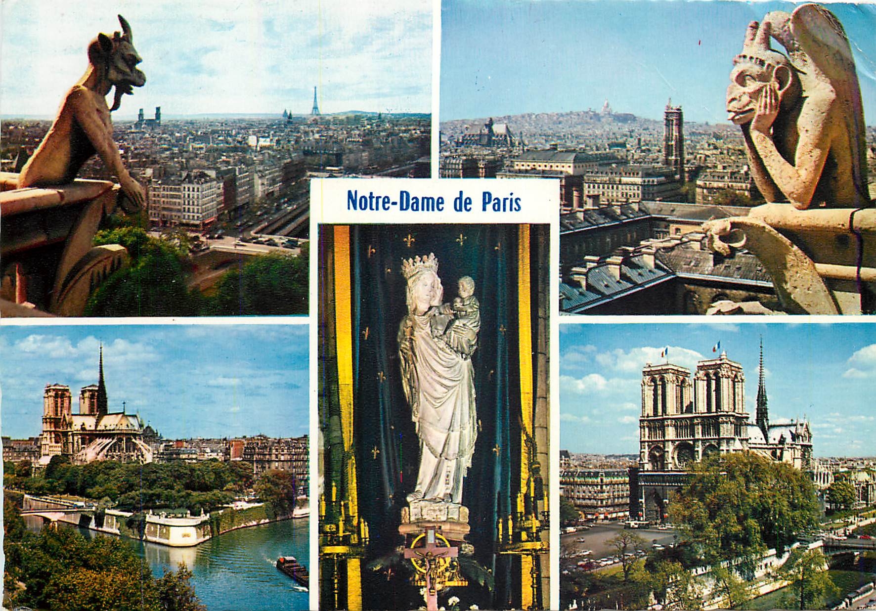 CPM Paris Le Diable le Penseur Notre Dame de la Seine