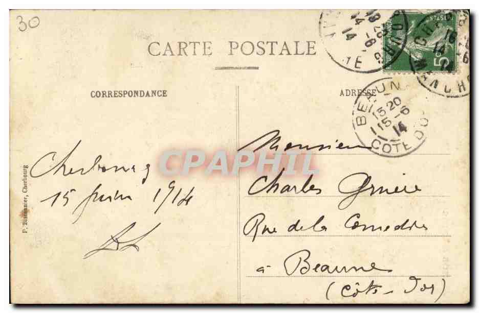 Nos Marins-Fantaisie-Humour-Bateau-Bien Commandant!-CPA Gervese — Rückseite