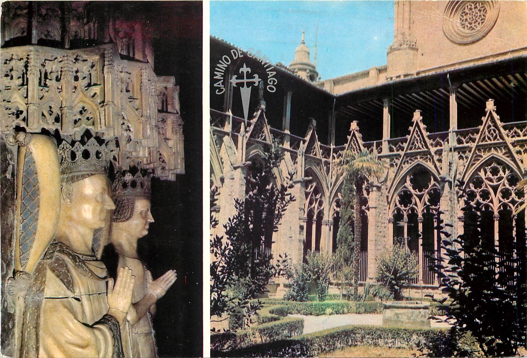 CPM Pamplona Cloitre et interieur de la cathedrale